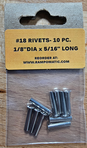 Nickel Plated Brass Rivets- 1/8" x 18/32" Pack of 10